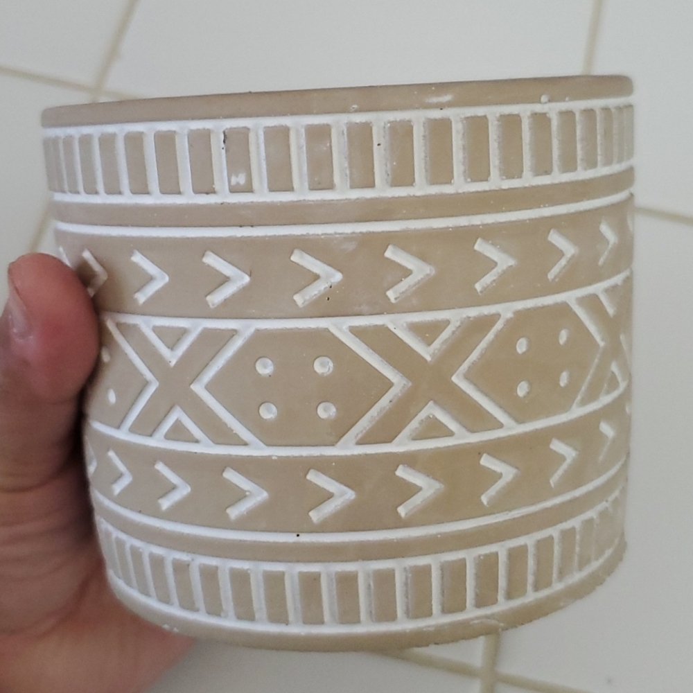 NEW! Aztec Cement Pot